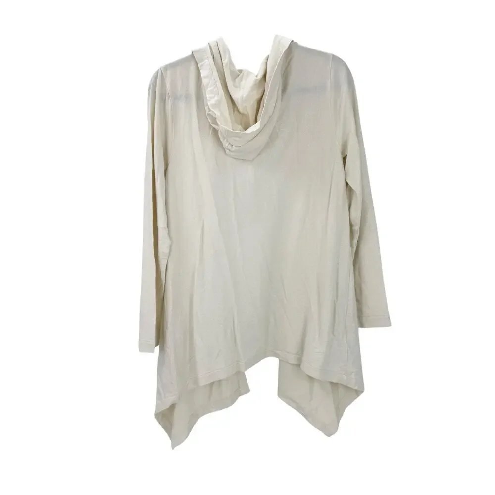 Tommy Bahama Silky Sands Foil Open Shimmer Cardigan Sweater Coconut Size M NWT
